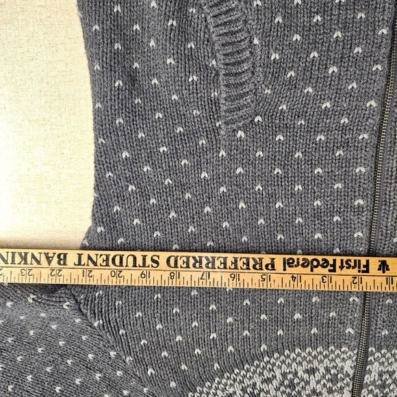 Talbots Women Cardigan XL Petite Fair Isle Full Zip Wool Blend Ski Grandmacore - Picture 5 of 8